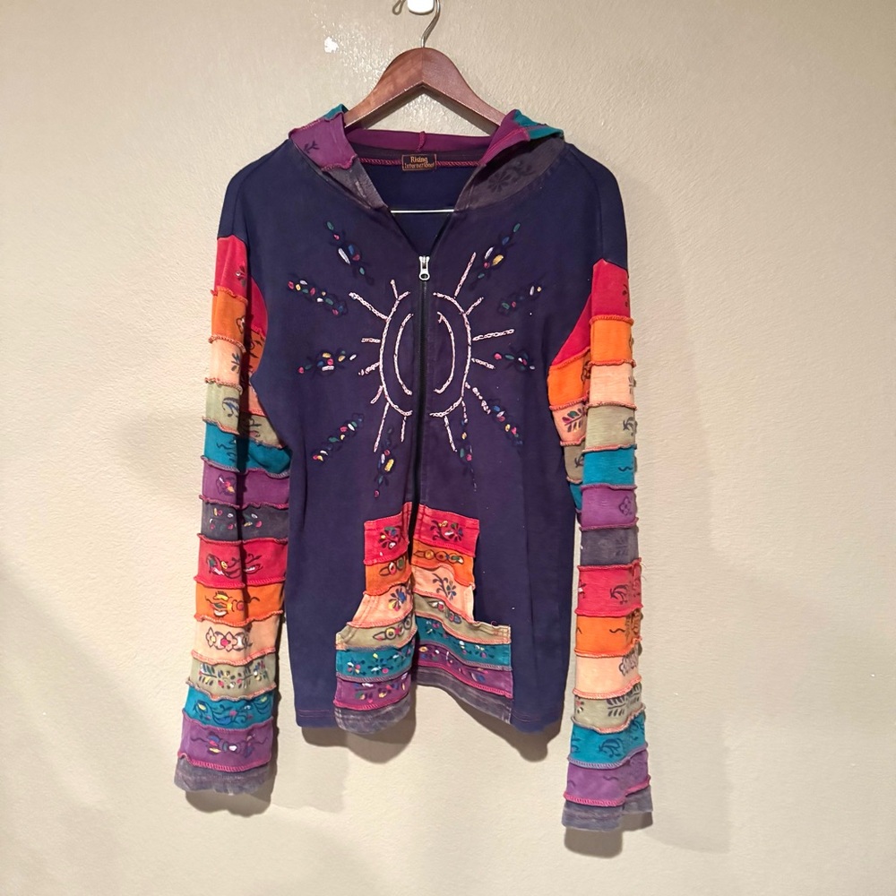 Rising International Rainbow Patchwork Hand Paint… - image 2